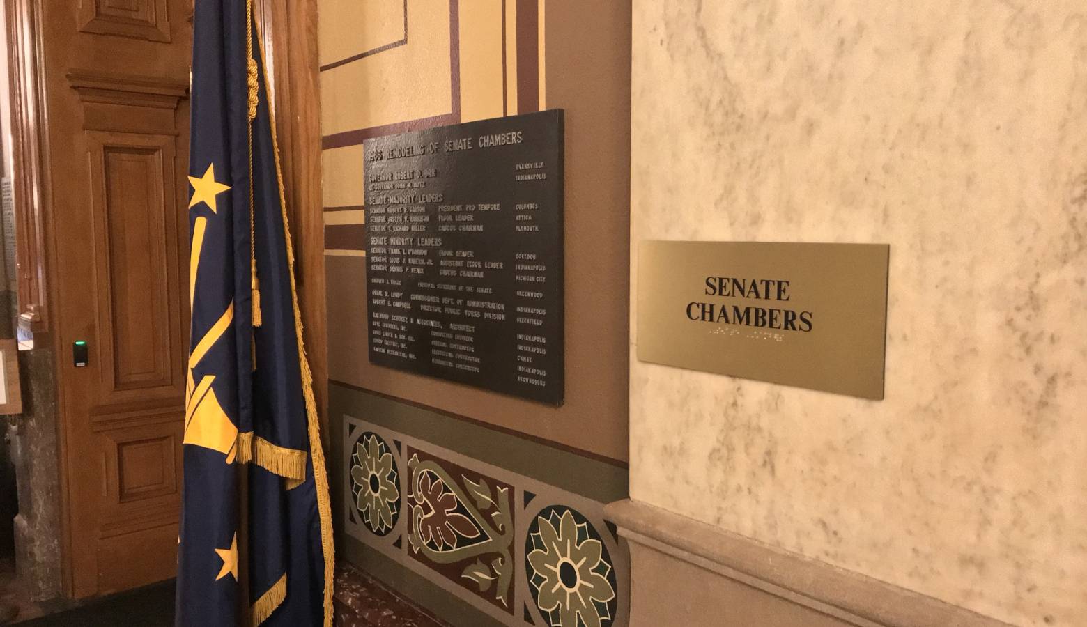 Outside the Senate Chamber at the Statehouse. (Brandon Smith/IPB News)