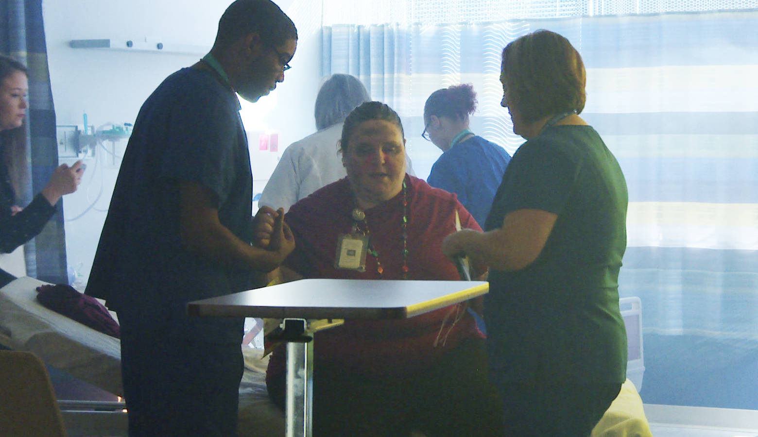 Warren Central High School students take part in a disaster simulation. (Jill Sheridan/IPB News)
