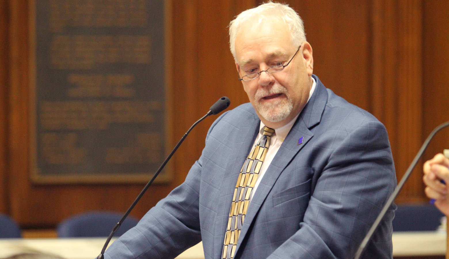 Rep. Matt Lehman (R-Berne) says the bill allows local governments to revoke short-term rental licenses after repeated complaints. (Lauren Chapman/IPB News)