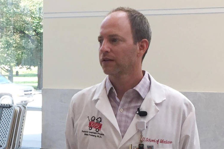 Riley doctor Blake Froberg comments on a recent report about toxins in school supplies. (Jill Sheridan/IPB News)
