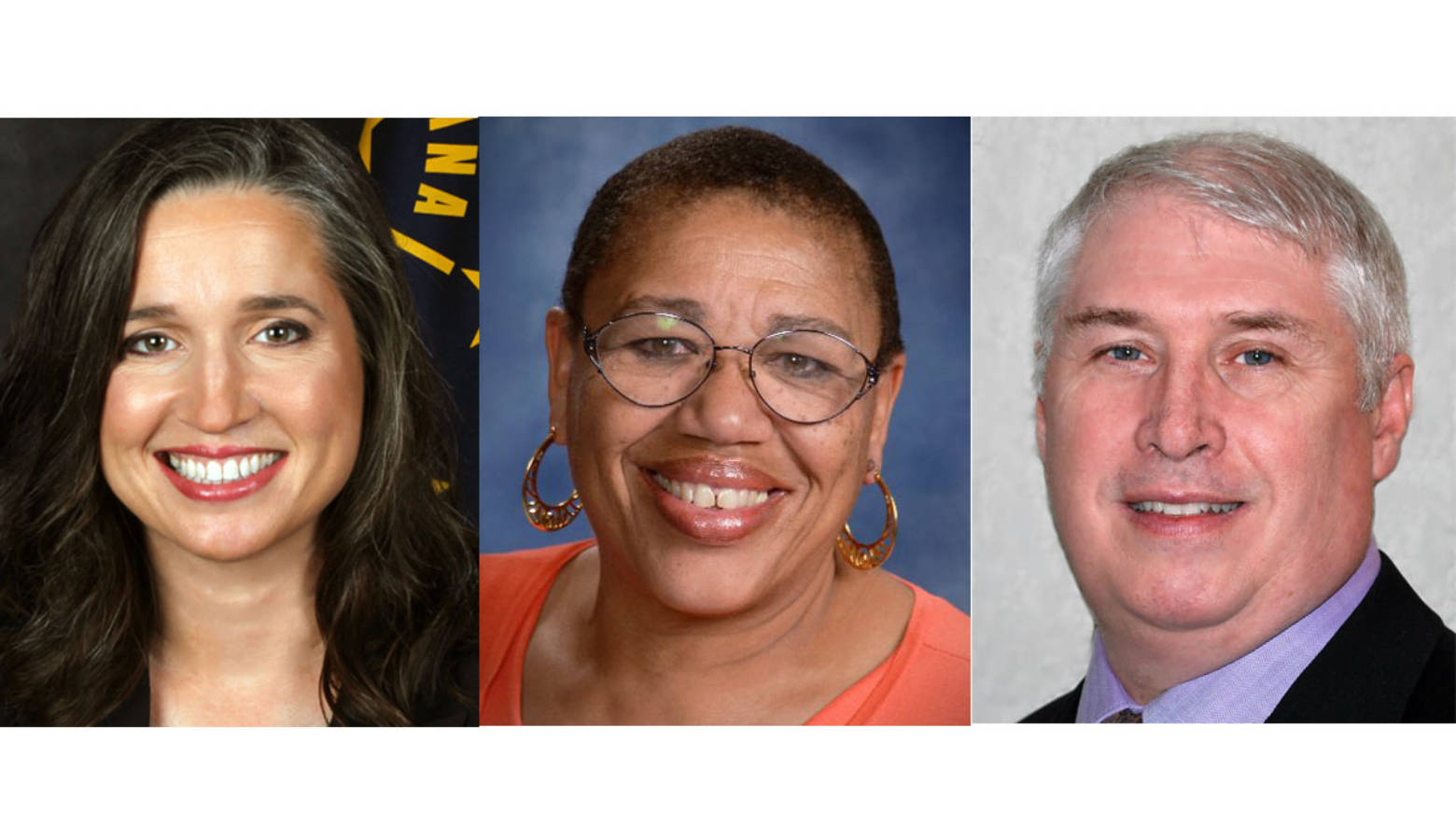 Incumbent Republican Tera Klutz, Democrat Joselyn Whitticker, and Libertarian John Schick face off for the Auditor of State. (Photos courtesy of in.gov, Joselyn4IN/Twitter, and SchickForAuditor2018.org)