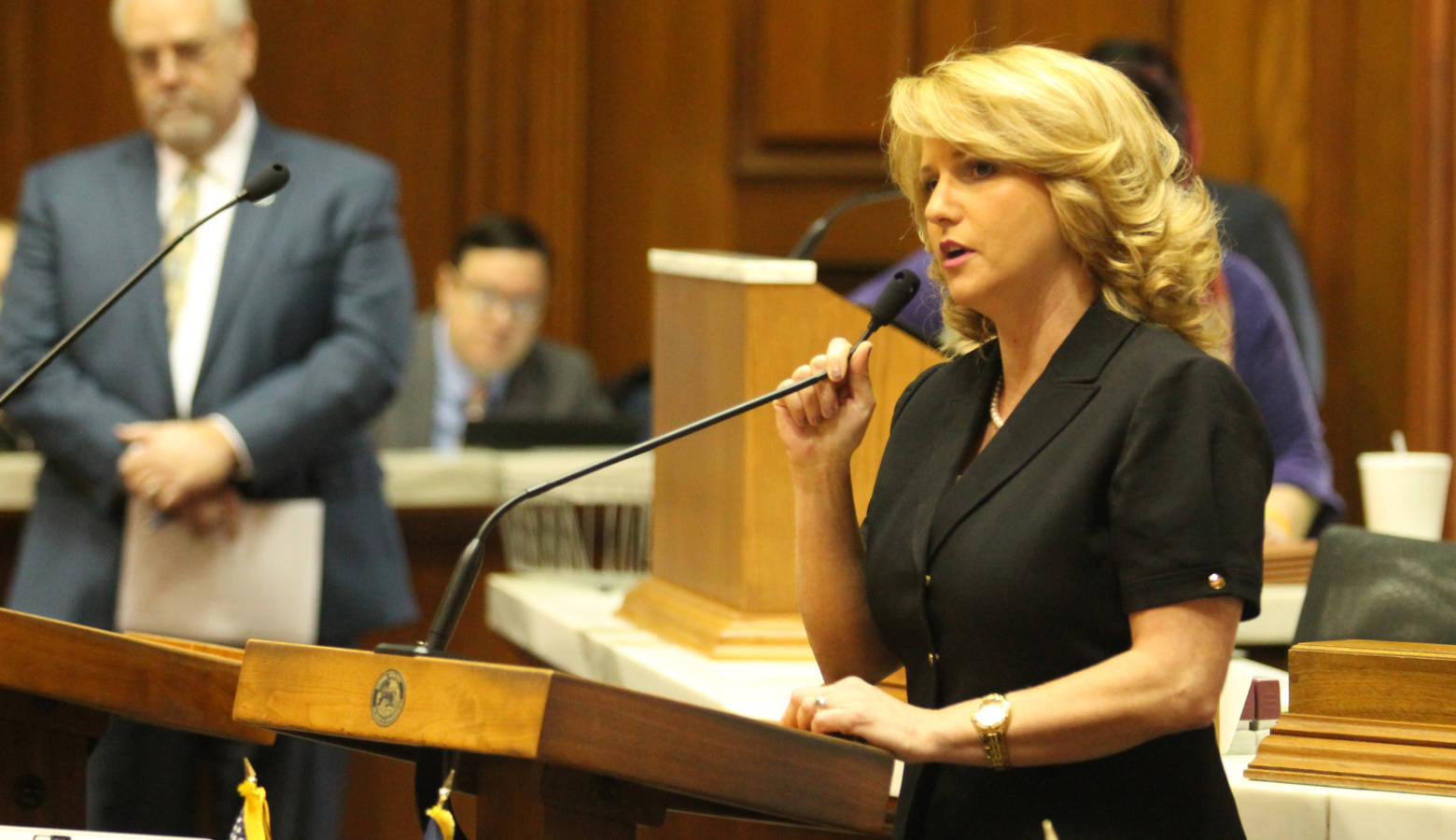 Rep. Karlee Macer (D-Indianapolis) says a bill to tighten control of the Military Family Relief Fund is a "good first step." (Lauren Chapman/IPB News)