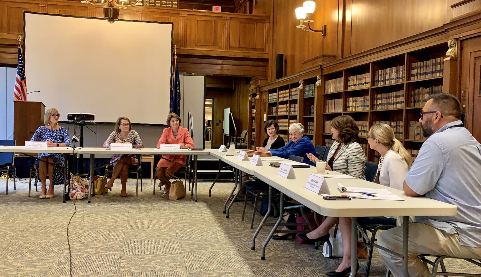 The first meeting of the Indiana Women's Suffrage Centennial Commission. (Brandon Smith/IPB News)