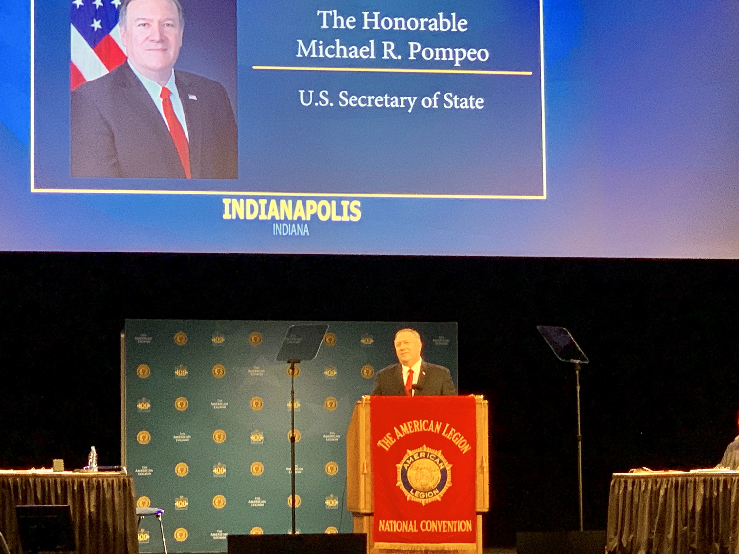 Secretary Of State Pompeo Addresses American Legion Convention In Indianapolis Indiana Public Radio