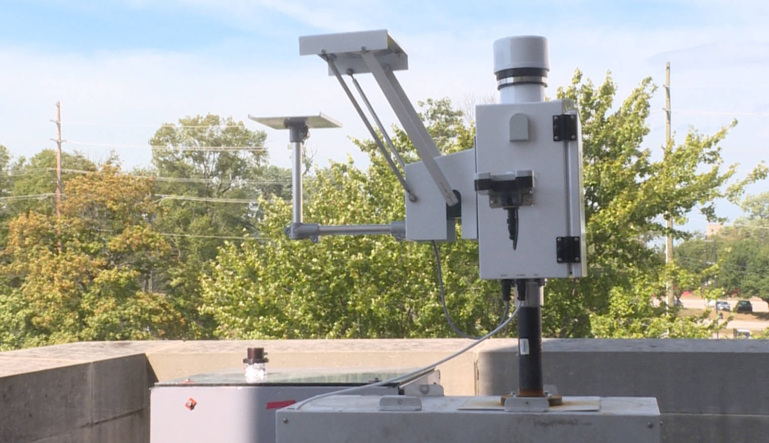 This is one of several devices that Indiana University researchers are considering using to measure PFAS in precipitation. (Rebecca Thiele/IPB News)