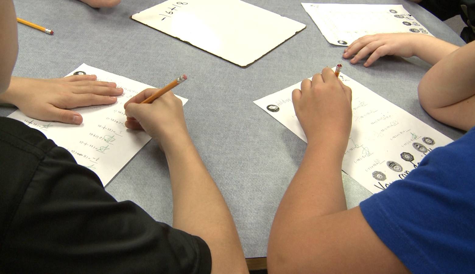 Kids writing in class. (FILE PHOTO: WFIU/WTIU)