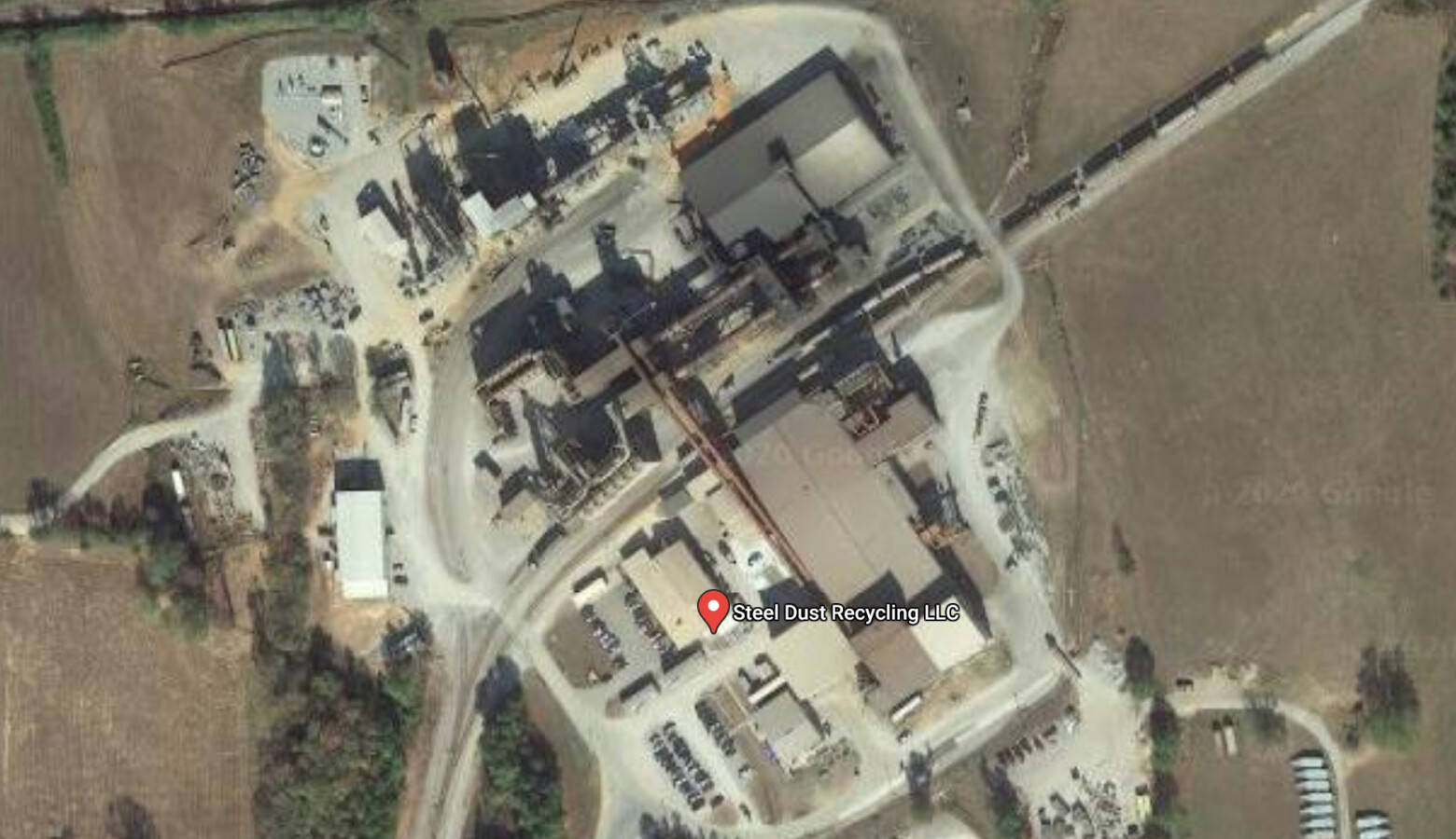 An aerial of a similar facility called Steel Dust Recycling in Millport, Alabama. (Courtesy of Google Maps)