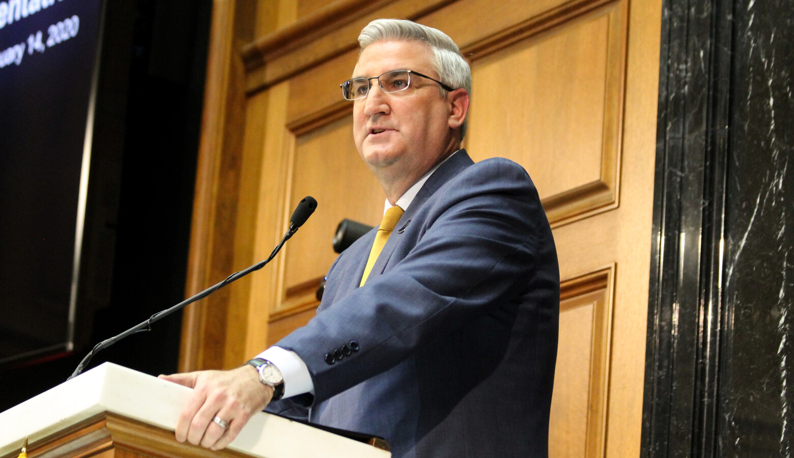 Gov. Eric Holcomb's office announced new steps Monday to prevent the spread of the novel coronavirus in Indiana. (FILE PHOTO: Lauren Chapman/IPB News)