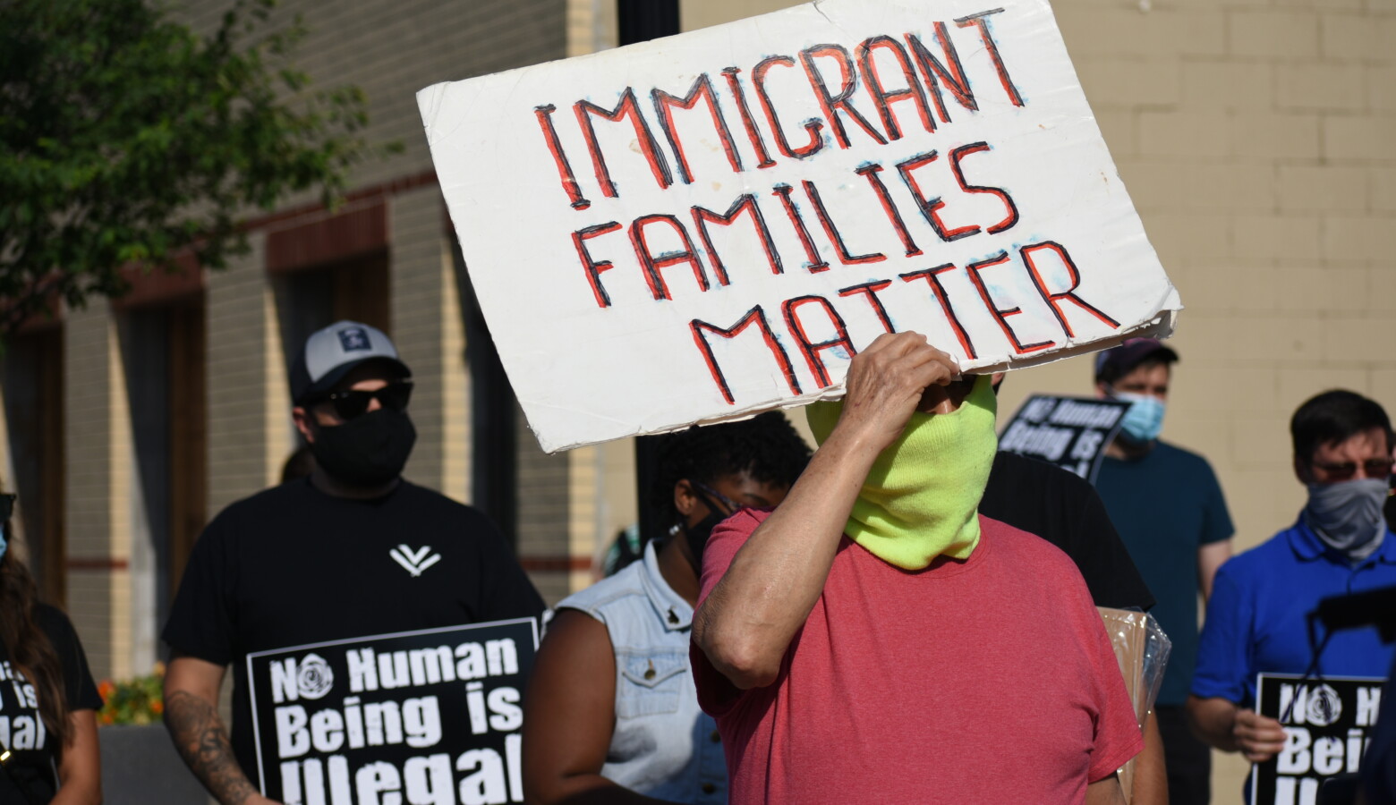 Activists march at a South Bend rally in June 2020 after the U.S. Supreme Court blocked a Trump administration attempt to end the Deferred Action for Childhood Arrivals (DACA) program. (Justin Hicks/IPB News)