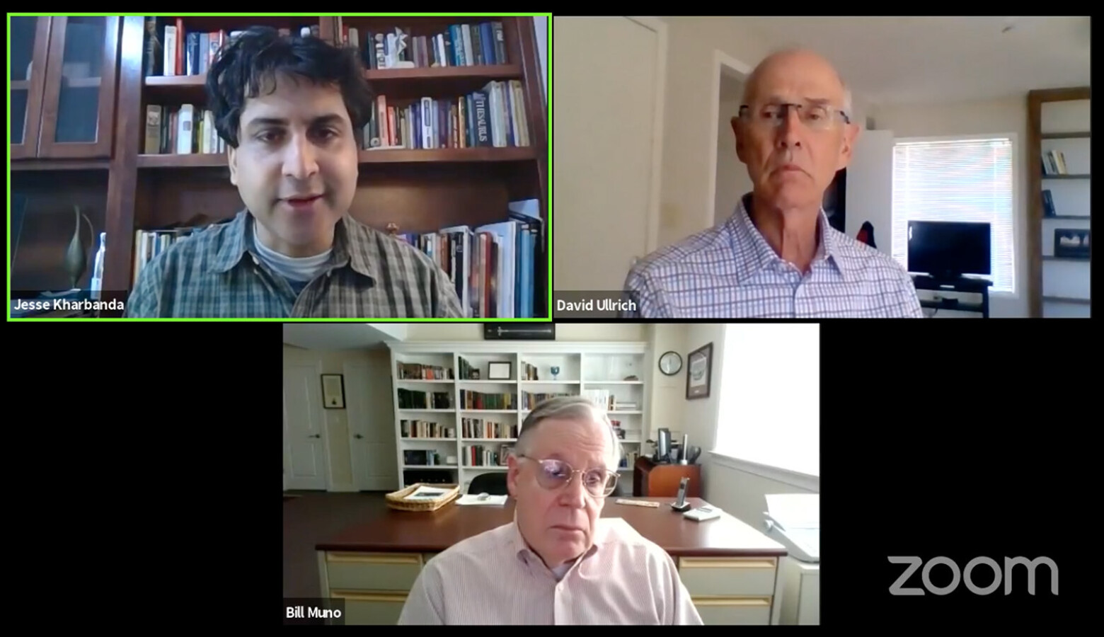 The Hoosier Environmental Council's Jesse Kharbanda (left) hosted a panel discussion with former EPA employees David Ullrich (right) and Bill Muno (below). (Courtesy of the Hoosier Environmental Council)