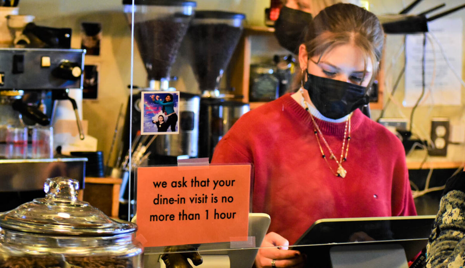 A young worker takes orders at the Blackbird Cafe in Valparaiso. (Justin Hicks/IPB News)