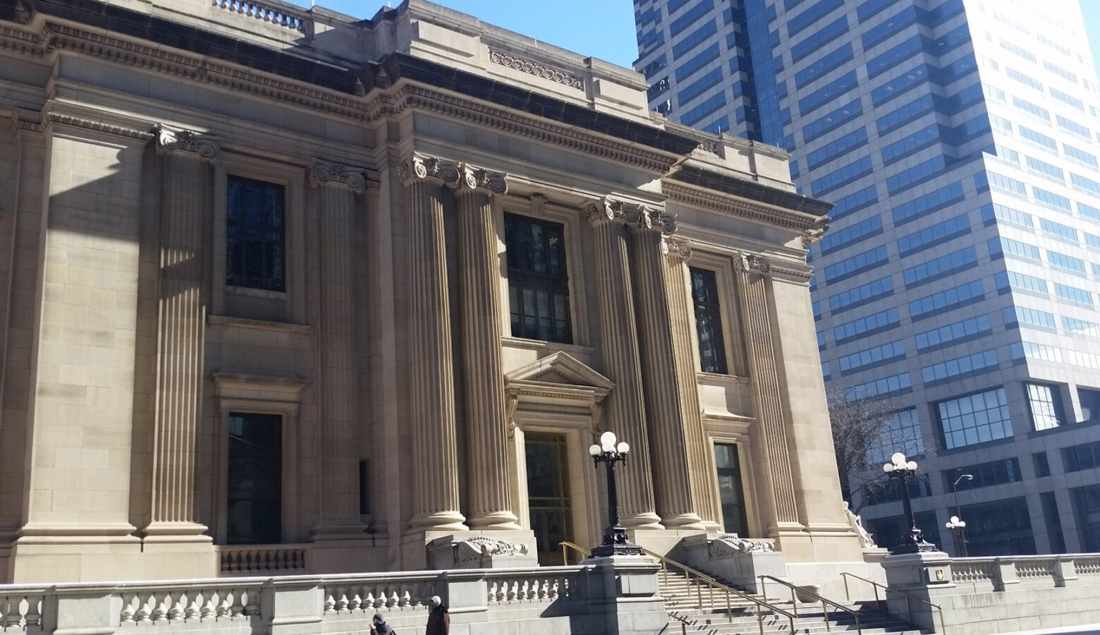 The outside of the Birch Bayh federal building