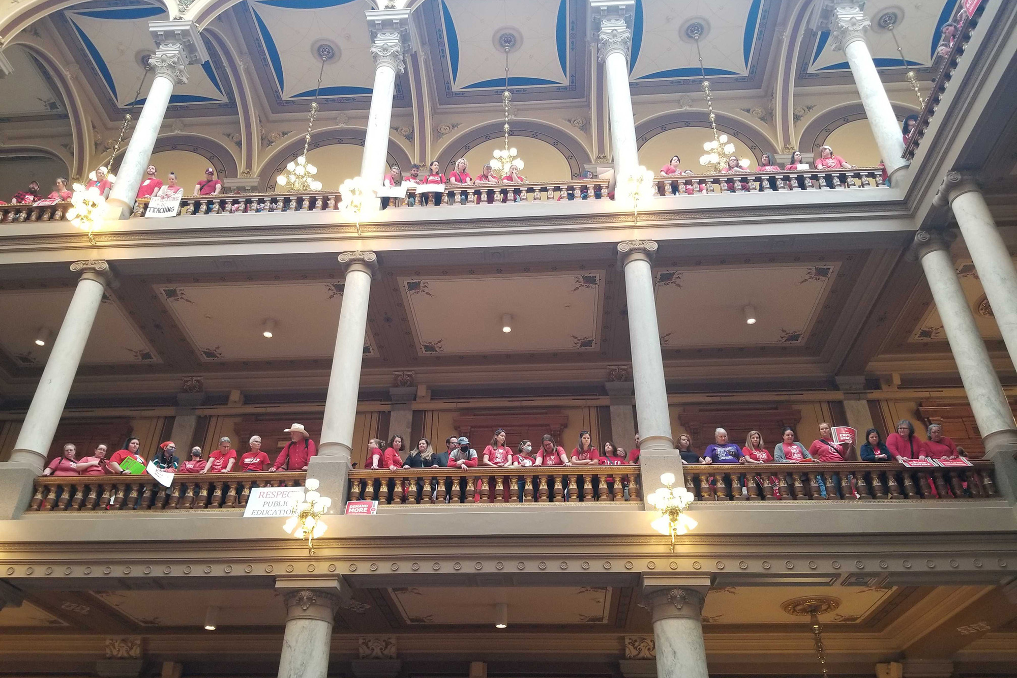 Indiana State Teachers Association members protest education bills ...