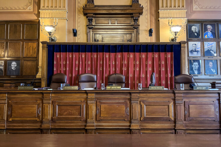 The Indiana Supreme Court chamber.