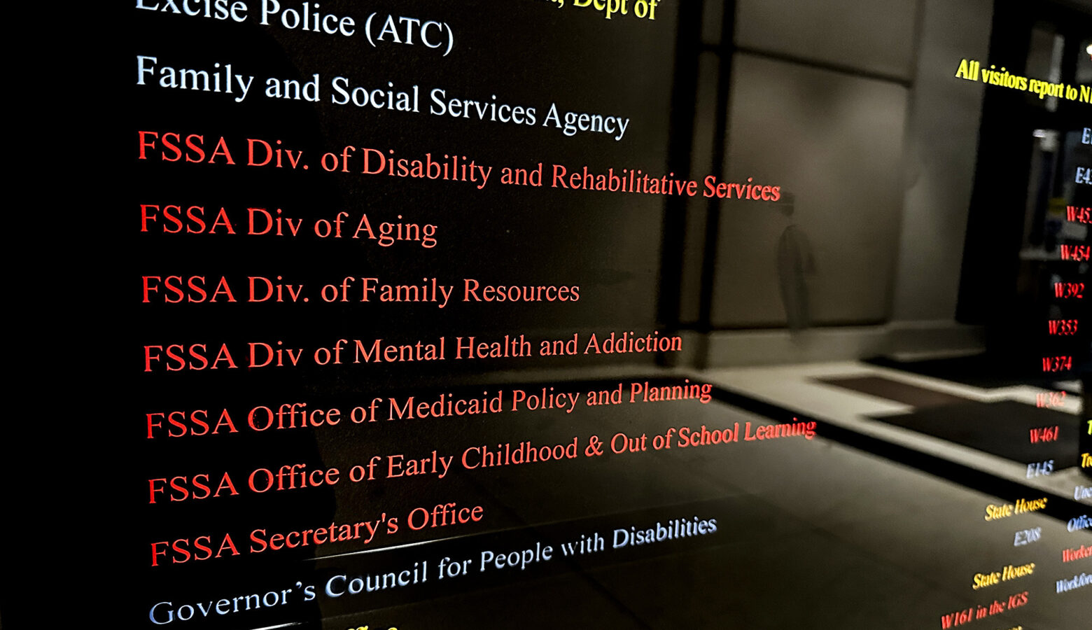 A directory of division and offices within the Family and Social Services Administration.