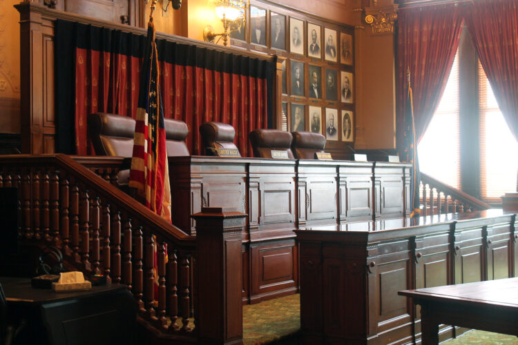 The Indiana Supreme Court chamber.