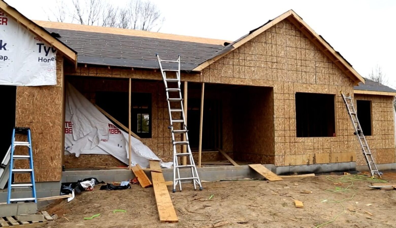 A house under construction.