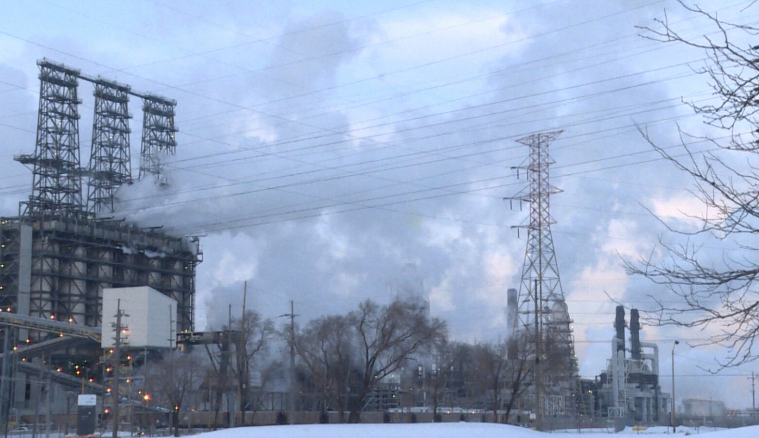 BP's Whiting Refinery in the snow.