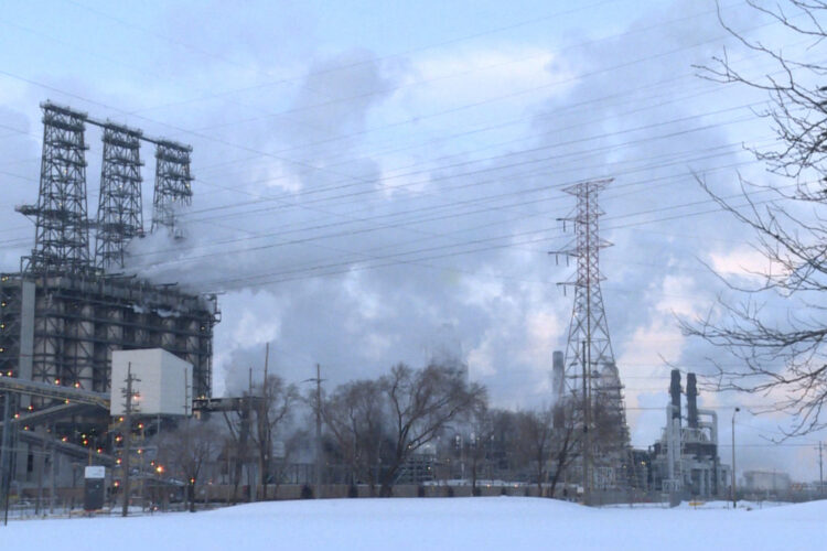 BP's Whiting Refinery in the snow.