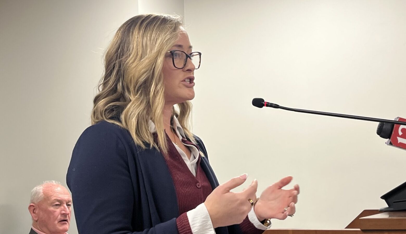 Rep. Alaina Shonkwiler, R-Noblesville, speaks during an Indiana House committee meeting on Tuesday, Jan. 13. 2026. (Photo by Tom Davies/Indiana Capital Chronicle)