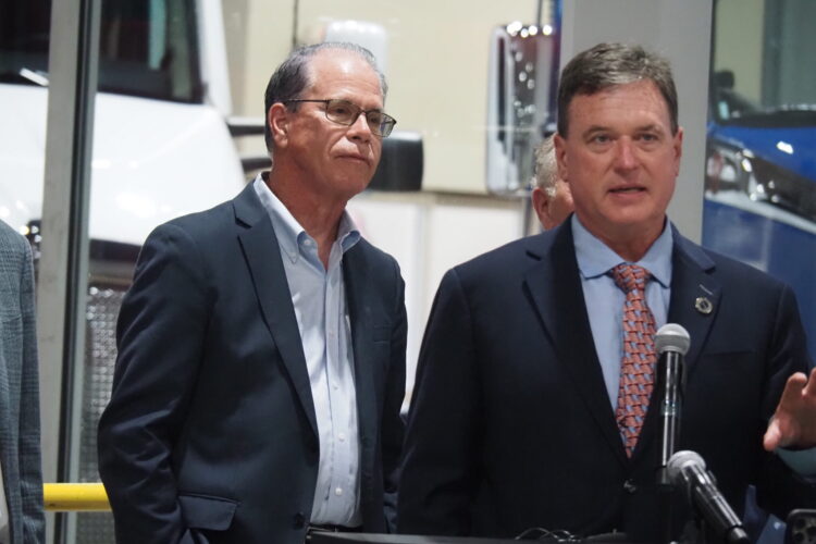 Governor Mike Braun and Attorney General Todd Rokita tour an Indiana business.
