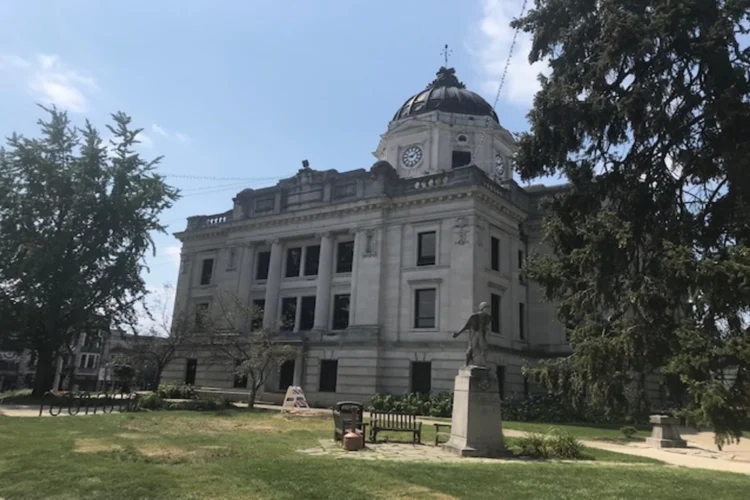 The Monroe County Courthouse in Bloomington, Indiana.