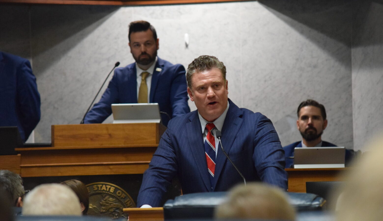 Sen. Chris Garten on the Indiana Senate floor.