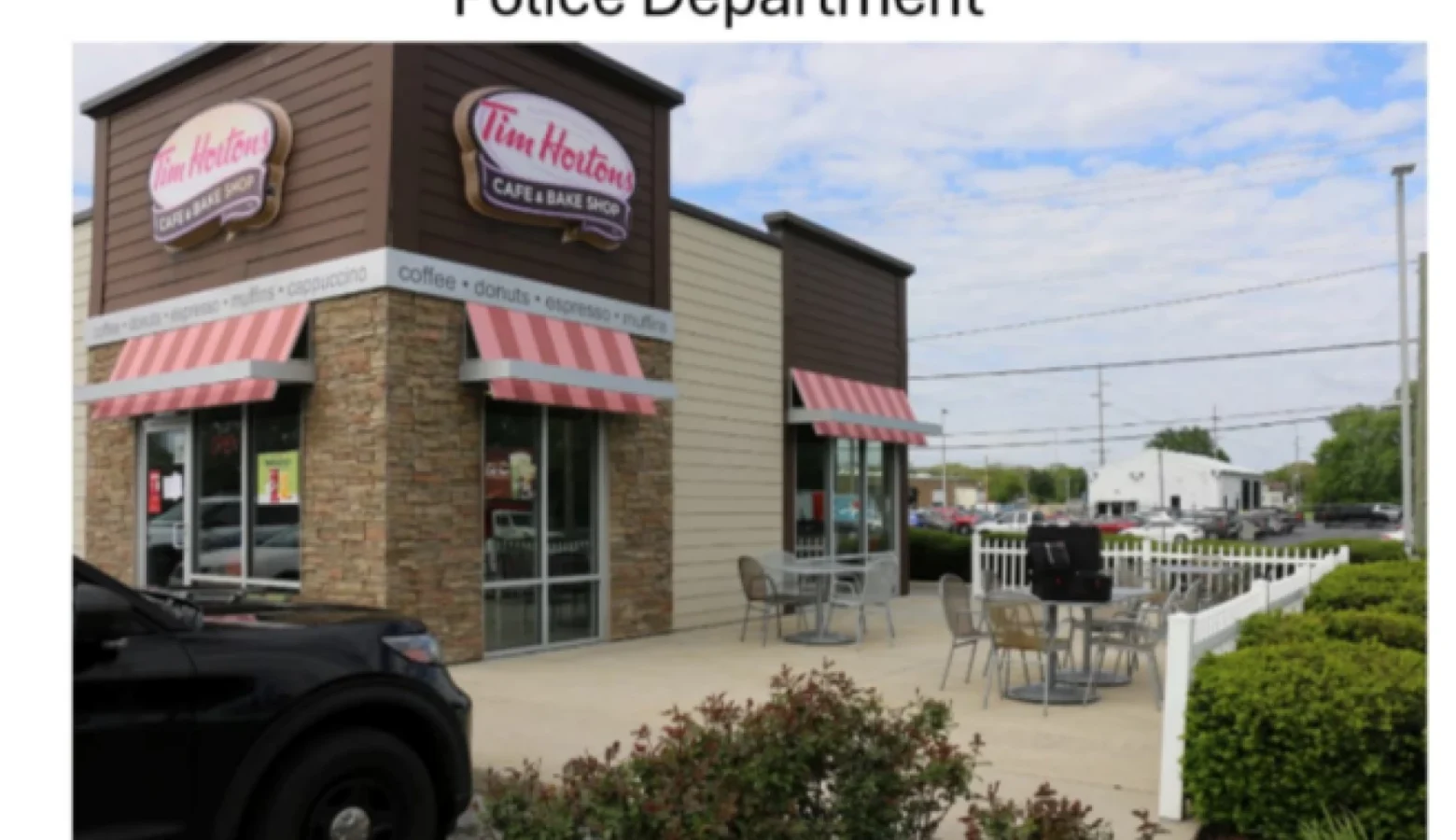 The outside of a Tim Hortons restaurant