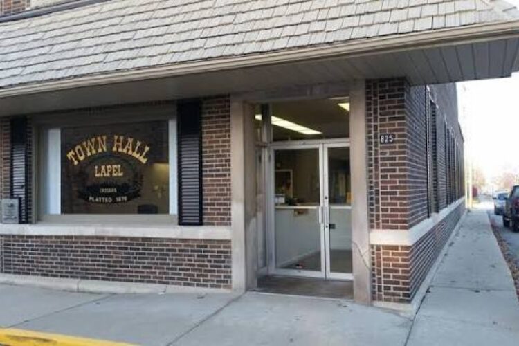 The outside of the Lapel Indiana Town Hall building