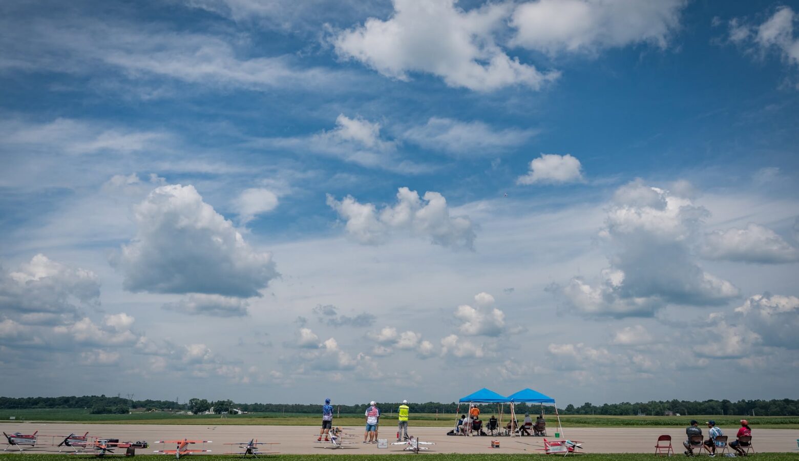 Model aircraft hobbyists get ready to fly at the Academy of Model Aeronautics.