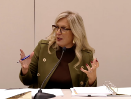 Katie Jenner leads a meeting of the State Board of Education.