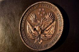 The logo of the Department of Veterans Affairs.